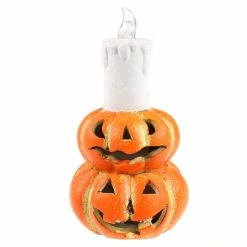 Decoration CERAMIC PUMPKIN WITH CANDLE AND LIGHT
