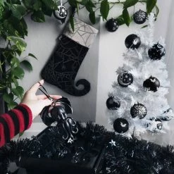 Christmas Stocking (decoration) KILLSTAR - Stocking - Black 8 Christmas Stocking (decoration) KILLSTAR - Stocking - Black -Furniture Cosplay Shop hexmas stocking002